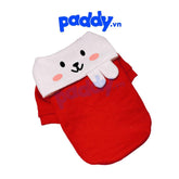 Áo Cho Chó Mèo Trắng Đỏ Bunny Vải Nỉ - Paddy Pet Shop